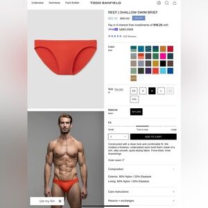 Todd Sanfield Men's Shallow Swim Brief in Reef